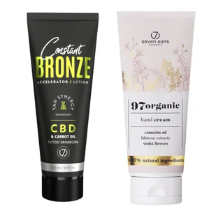7suns Constant Bronze CBD&Carrot Accelerator 250ml + Krem Do Rąk 75ml - Balsamy i kremy do opalania - miniaturka - grafika 1