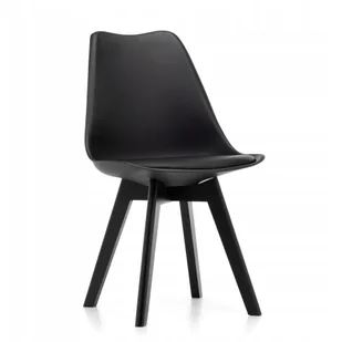 Krzesło Skandynawskie Z Poduszką Dsw Dublin Czarny - Krzesła - miniaturka - grafika 1