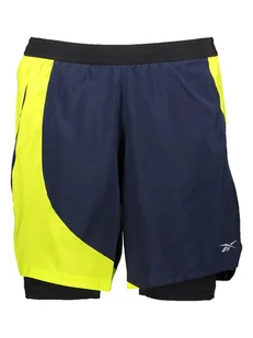 Reebok Szorty w kolorze granatowo-żółtym do biegania - Spodenki męskie - miniaturka - grafika 1