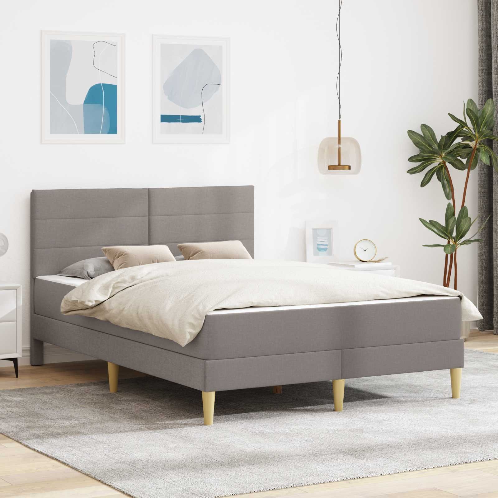 vidaXL vidaXL Ramka łóżka Ciemnoszary 120 x 200 cm Poliester