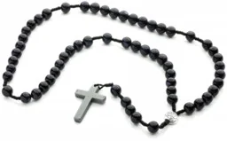 Różaniec - makrama z nocy Kairu i hematytu - Różańce - miniaturka - grafika 1