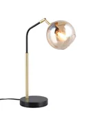 Lampy stojące - Trio PAXTON 516900180 lampa stołowa czarno-złota z bursztynowym kloszem 1xE14 - miniaturka - grafika 1