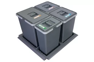 Sortownik śmieci METROPOLIS 2x12+18+8 l do szuflady w szafce 60 cm - Kosze na śmieci - miniaturka - grafika 1