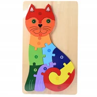 Puzzle - DREWNIANA UK��ADANKA KOLOROWA PIERWSZE PUZZLE EDUKACYJNE R����NE WZORY - miniaturka - grafika 1