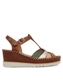 Sandały damskie - Pikolinos Sandały W3Z-1836C1 Brązowy - miniaturka - grafika 1