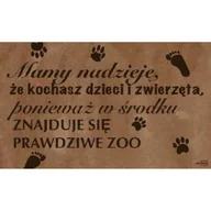 Wycieraczki - Wycieraczka materiałowa ZOO 40 x 60 cm brązowy - miniaturka - grafika 1