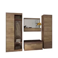 Meble do przedpokoju - Zestaw Mebli do Przedpokoju 14 Maximus MebloCross Dąb Artisan / Biały Połysk, Eco Beż - miniaturka - grafika 1