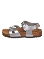 Sandały damskie - Birkenstock Sandały "Rio" w kolorze srebrnym - miniaturka - grafika 1