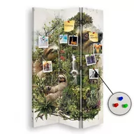 Parawany - Parawan pokojowy FEEBY, Leniwce i dżungla, Dwustronny PIN 110x170cm 3-częściowy - miniaturka - grafika 1