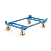 Wózki magazynowe - Niski bezpieczny wózek paletowy FRAME, 1000 kg, koła PU Ø 160 mm, 1200x800x265 mm - miniaturka - grafika 1