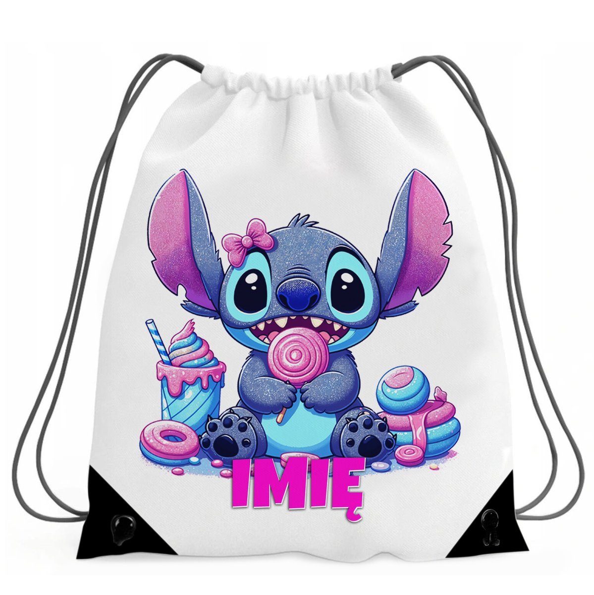 BIAŁY WOREK PLECAK SZKOLNY DO SZKOŁY PRZEDSZKOLA STICH STITCH ANGEL 5