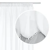 Firany - Firana 140 x 250 Dekoracyjna Pompoo Taśma Biel - miniaturka - grafika 1