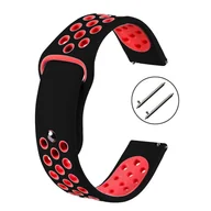Akcesoria do smartwatchy - PASEK DO ZEGARKA 22MM – SILIKONOWY – czarno-czerwony - miniaturka - grafika 1