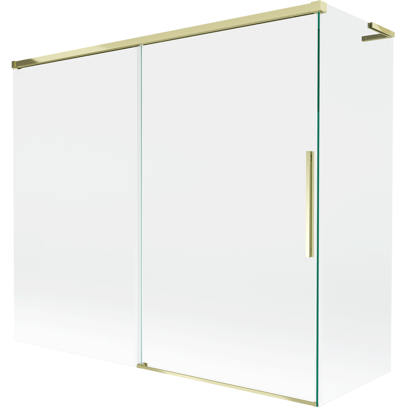 Mexen Rox L parawan nawannowy 2-skrzydłowy rozsuwany 180 + 90 x 150 cm, transparent, złoty - 8C9L-180-090-50-00