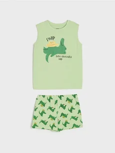 Sinsay - Piżama dwuczęściowa - zielony - Piżamy chłopięce - miniaturka - grafika 1