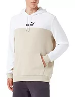 Bluzy męskie - PUMA Męska bluza z kapturem ESS+ Block Hoodie Tr Sweatshirt, biała, XXL - miniaturka - grafika 1