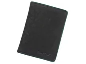 Portfele - Pierre Cardin, Portfel skórzany męski, 05 Tumble 8814, czarny/zielony - miniaturka - grafika 1