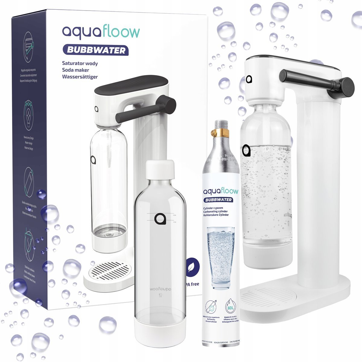 Saturator do wody gazowanej butelka na wodę nabój co2 cylinder aquafloow