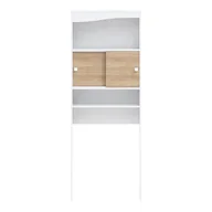 Szafki łazienkowe - Biała szafka w dekorze dębu nad pralkę/WC 64x177 cm Wave – TemaHome - miniaturka - grafika 1