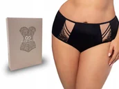 Bielizna nocna - GORSENIA pełne figi K497 Paradise, czarne, M - miniaturka - grafika 1