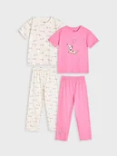 Piżamy dla dziewczynek - Sinsay - Piżama dwuczęściowa 2 pack - różowy - miniaturka - grafika 1