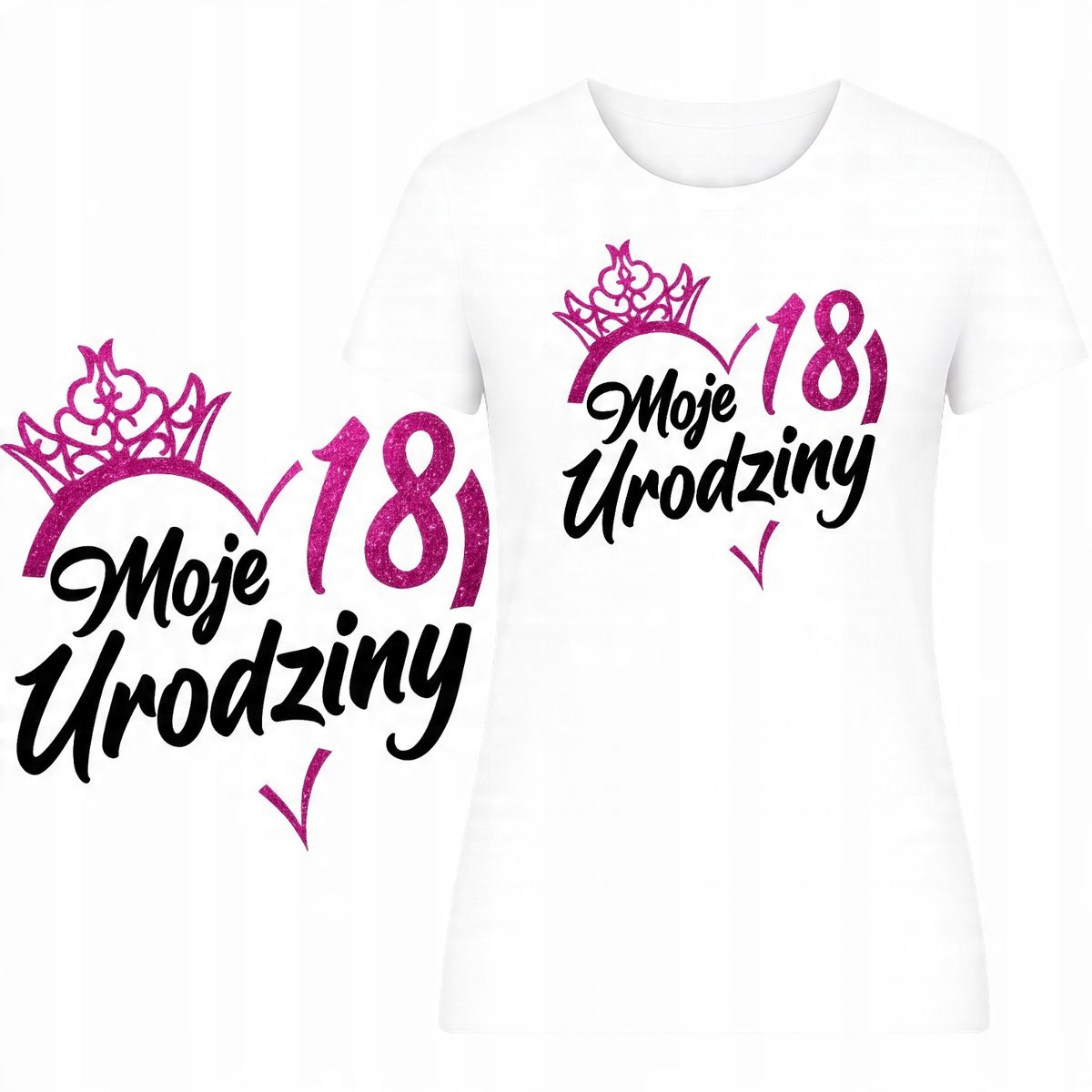 T-Shirt Damski Koszulka Super Nadruk 18 Urodziny Prezent Osiemnastka Xl