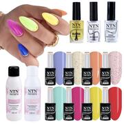 Zestawy do manicure i pedicure - Zestaw do manicure hybrydowego NTN 10+5 lakiery + preparaty - miniaturka - grafika 1