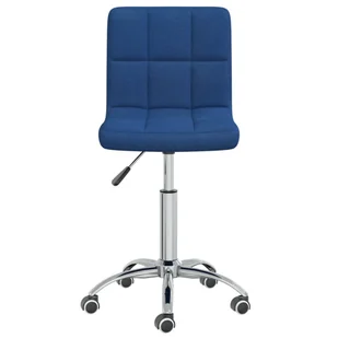 vidaXL Obrotowe krzesło stołowe niebieskie tapicerowane tkaniną 3087628 - Krzesła - miniaturka - grafika 1