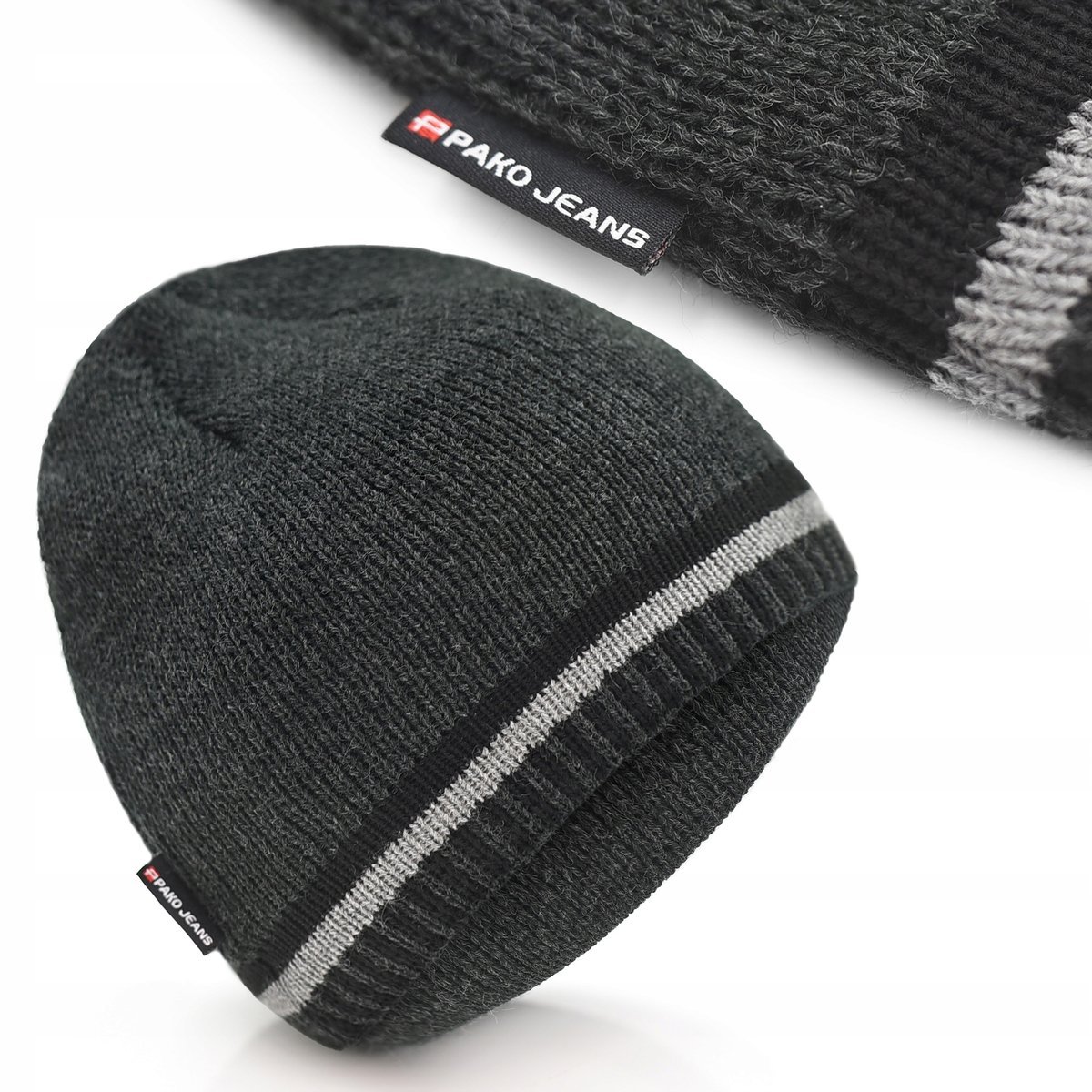 CZAPKA Męska ZIMOWA Ciepła na Mrozy GRAFITOWA Produkt Polski Pako Jeans