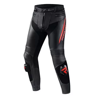 REBELHORN Fighter skórzane spodnie motocyklowe, podwójne i potrójne szwy, wentylacja, poliester z siateczki, spandex, elastyczne panele - Odzież motocyklowa - miniaturka - grafika 1