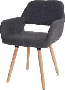 Krzesło do jadalni HWC-A50 II, krzesło kuchenne, design retro 50s ~ tkanina, szary, jasne nogi - Krzesła - miniaturka - grafika 1