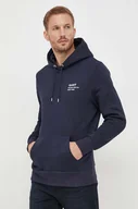 Bluzy męskie - Gant bluza męska kolor granatowy z kapturem z aplikacją - miniaturka - grafika 1