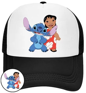 CZAPKA Z DASZKIEM LILO I STICH DLA DZIECI NA LATO CZARNA BEJSBOLÓWKA - Czapki i chusty sportowe męskie - miniaturka - grafika 1