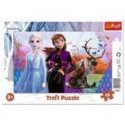 Puzzle - Trefl Puzzle ramkowe 15 Magiczny świat Anny i Elsy - miniaturka - grafika 1