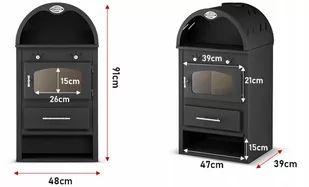 Kominek wolnostojący koza stalowy 5-7kW (średnica wylotu spalin: 130 mm) - spełnia anty-smogowy EkoProjekt 99680075 - Kominki wolnostojące - miniaturka - grafika 2