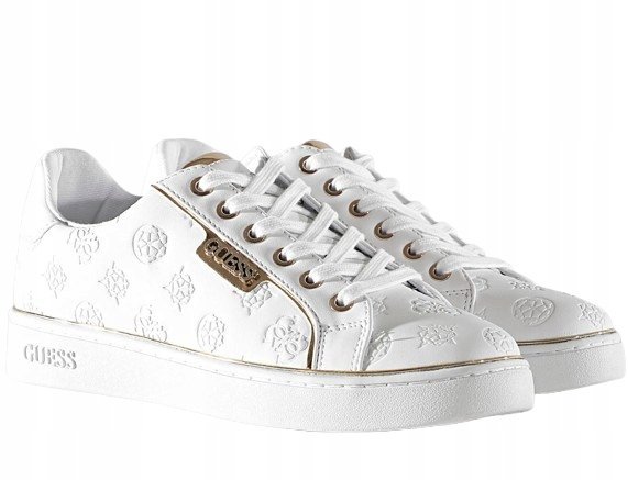 GUESS PÓŁBUTY DAMSKIE BIAŁE AŻUROWE Z ŁAŃCUCHEM MIEJSKIE 36 GPB