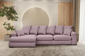 Narożniki - Sofa w kształcie L GABON narożnik z funkcją spania Riviera fioletowy lewy - miniaturka - grafika 1