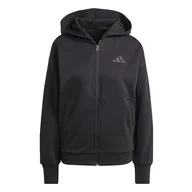 Bluzy damskie - adidas Damska bluza z kapturem dla dorosłych ALL SZN z zamkiem błyskawicznym XL czarna - miniaturka - grafika 1