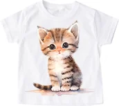 Koszulki dla dziewczynek - Koszulka dla dziewczynki z kotem kot52 - miniaturka - grafika 1