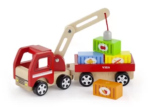 VIGA Zestaw Ciężarówka z Żurawiem - Samochody i pojazdy dla dzieci - miniaturka - grafika 2