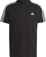 Koszulki męskie - Koszulka męska adidas Essentials Single Jersey 3-Stripes Tee czarna IC9334-L - miniaturka - grafika 1