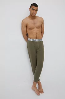 Piżamy męskie - Calvin Klein Underwear spodnie piżamowe męskie kolor zielony gładka - grafika 1