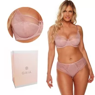 Biustonosze - Biustonosz z koronką Semi-Soft Clea 1235 półusztywniany różowy  90C - miniaturka - grafika 1