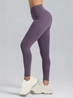 Legginsy - Bezszwowe sportowe legginsy damskie - Fioletowy - miniaturka - grafika 1
