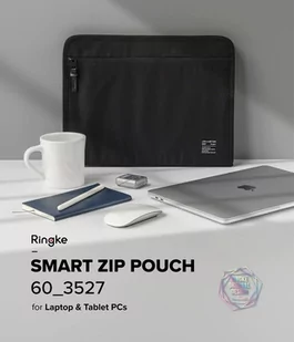 Ringke Smart Zip Pouch uniwersalne etui na laptopa tablet (do 13'') podstawka torba organizer beżowy - Etui i futerały do telefonów - miniaturka - grafika 3