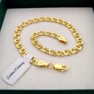 Męska Bransoletka Złota Garibaldi 4,5Mm Srebro Pr.925 Na Urodziny Imieniny - Bransolety męskie Męska Bransoletka Złota Garibaldi 4,5Mm Srebro Pr.925 Na Urodziny Imieniny - Bransolety męskie - miniaturka - grafika 1