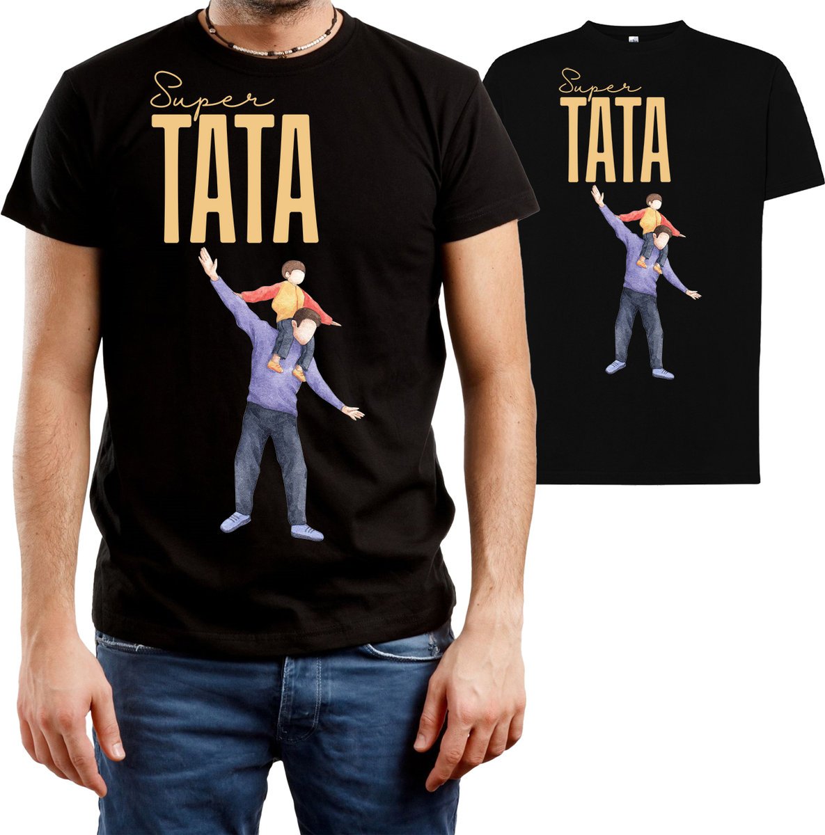 T-Shirt Męski Prezent Na Dzień Ojca Dla Taty Koszulka Czarna R-3Xl A636