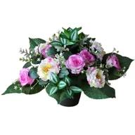 Sztuczne kwiaty - Stroik dekorowany w donicy mix - miniaturka - grafika 1