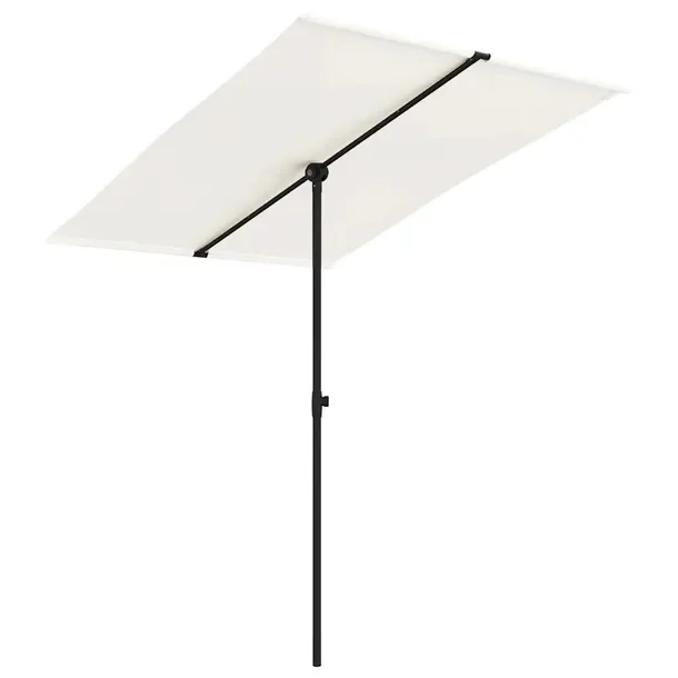 Płaski parasol ogrodowy UV 200x150 cm, piaskowa biel