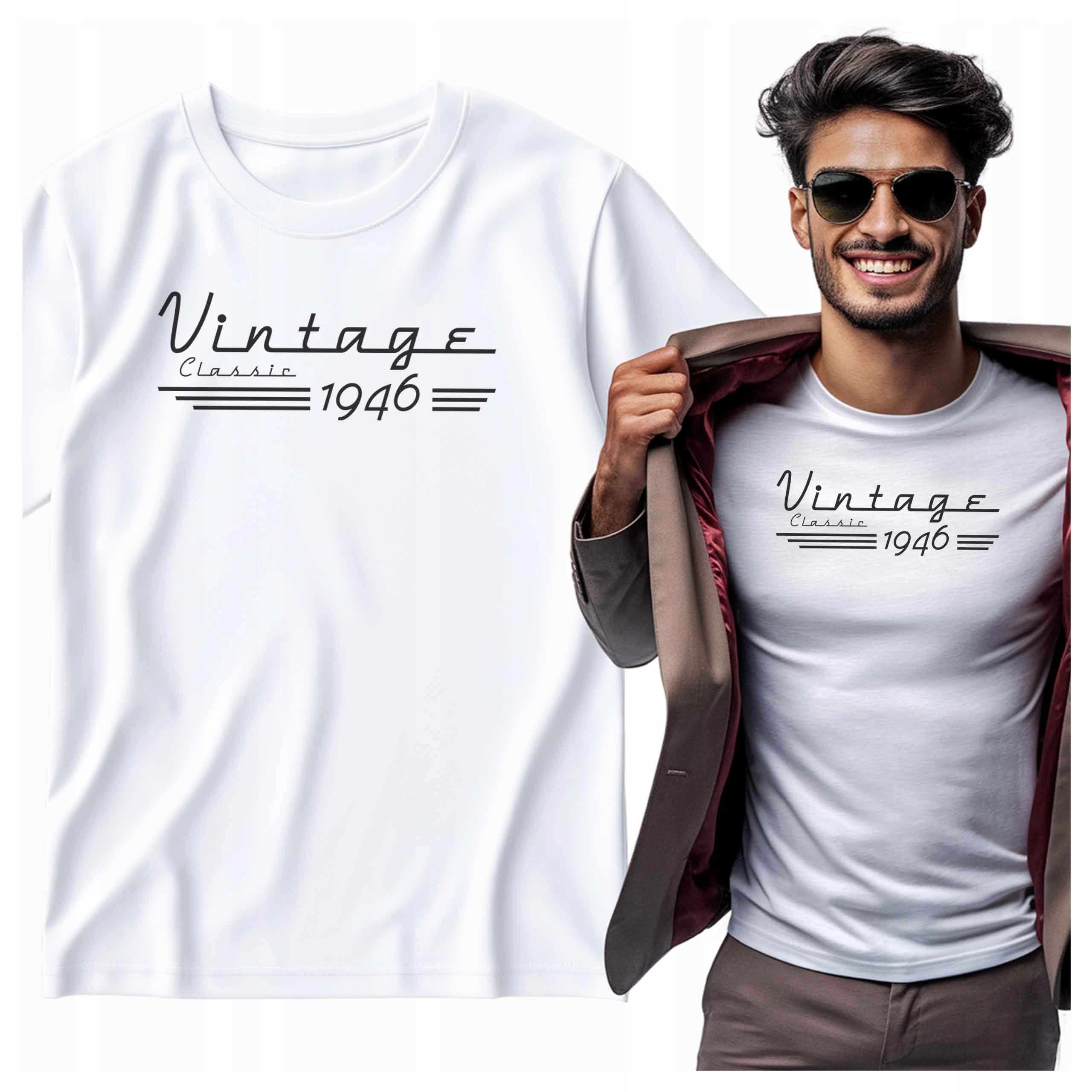 Koszulka Męska Vintage Classic 1946 motoryzacyjna